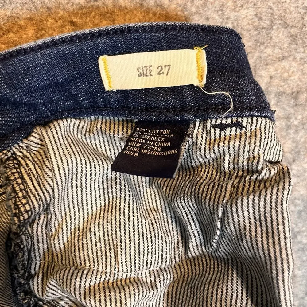 Madewell Women’s 27 Skinny‎ Skinny Ankle Jeans Dark Blue Stretch Denim Ankle Zip